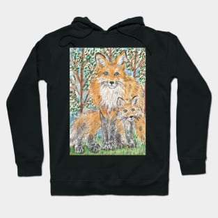 Mother and baby fox wildlife Hoodie